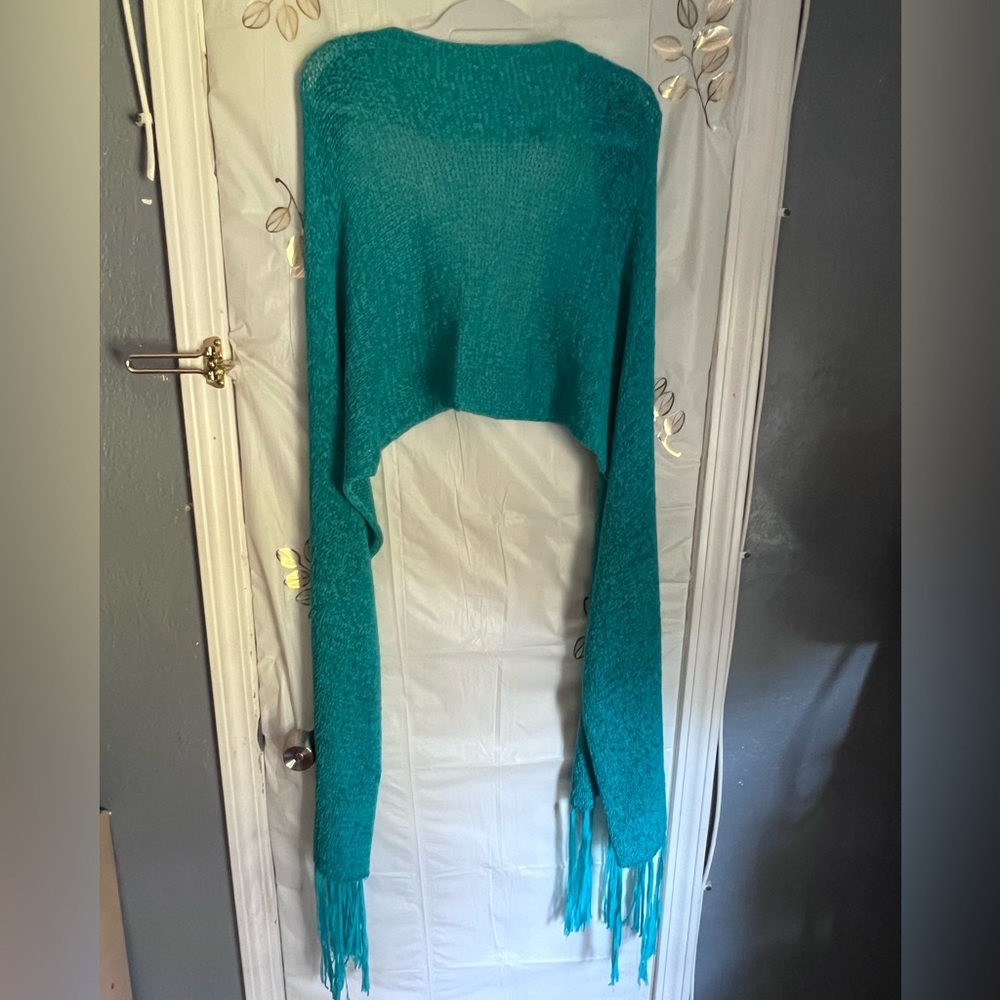 Olivia-Fallon Aqua Shawl Scarf – One Size